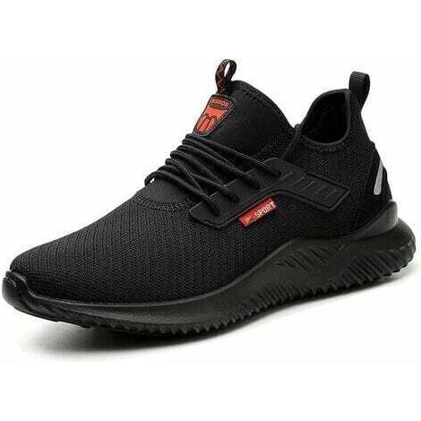 Chaussures de Securité Légère Chaussure de Chantier Protection Embout en Acier Respirantes Antidérapantes Baskets de Sécurité Chaussures de Travail Homme Femme Unisexe Taille 44 Eu, noir (1/5)
