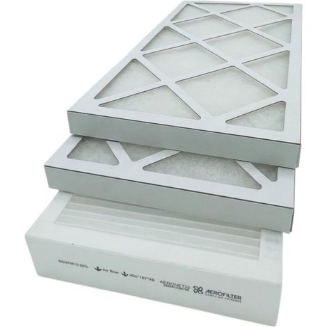 Aerofilter - Lot 3 Filtres VMC Double Flux G4/M5 Polyester - Compatible Unelvent Ideo 325 Ecowatt & Initia 225 - 400x202x24mm & 400x187x48mm