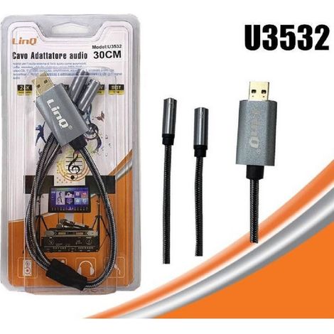 Trade Shop - Usb Audi Aux Aud Adaptador Aux 3.5mm Micrófono De Cable Femenino 30 Cm U3532 - (1/4)