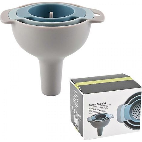 Entonnoirs de cuisine pour remplir les bouteilles, lot de 3, entonnoir à huile, robustes et indéformables, adaptés à tous types d'aliments solides (bleu) B916-120 (1/4)