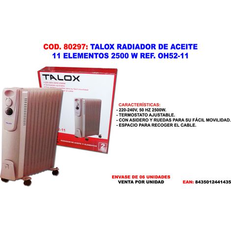 TALOX talox radiador de aceite 11 elementos 2500 w 63 cm  oh52-11
