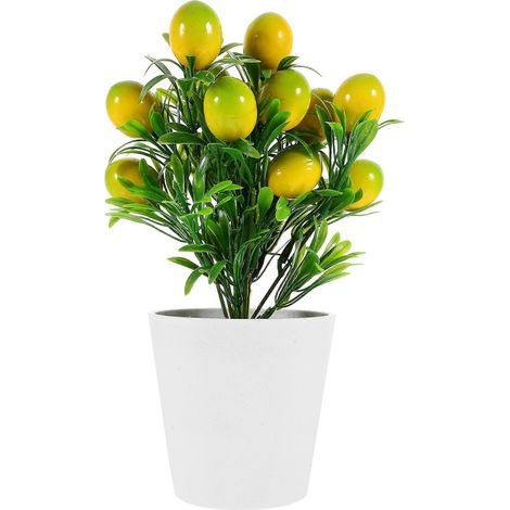 ensemble de branches de citronnier artificielles en pot, style bonsaï.-22.00X16.00X16.00CM (1/4)