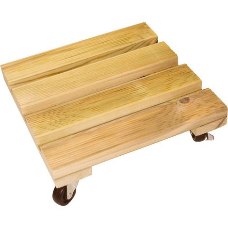 NORTENE Support à roulettes bois carré "Flora Roll Autoclave"- 35 x 35 cm
