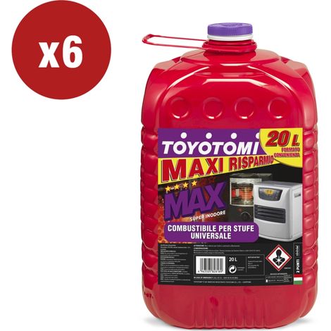 6 taniche da 20 litri di combustibile liquido "toyotomi max" - totale di 120 litri (1/4)