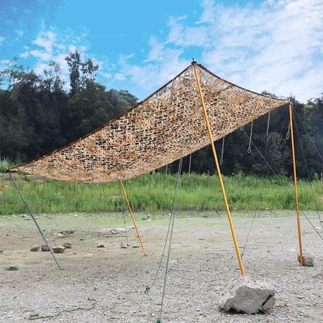 Filet pare-soleil de jardin 400 x 500 cm (200 x 200 cm), filet de chasse et de tir pour forêt, brise-vue (marron) (1/5)