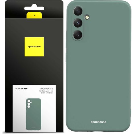 Custodia in silicone Spacecase per Galaxy A34 5G, verde scuro (1/5)