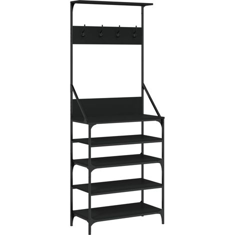 Maison Exclusive - Appendiabiti con Porta Scarpe Nero 70x34x184 cm