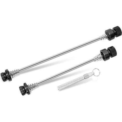 Pasadores de liberación rápida antirrobo para bicicletas de montaña y carretera, universales, para ejes de aluminio de 155 mm y 115 mm, con palanca desmontable y núcleo de acero inoxidable, protección (1/5)