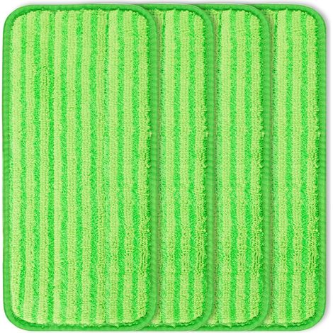 Lingettes en microfibre compatibles avec Swiffer Wet Jet, recharges réutilisables et lavables en machine, têtes de rechange pour nettoyage multi-surfaces à sec et humide, lot de 4 (1/5)