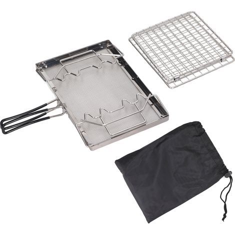 Campingkocher-Toaster, stabil, tragbar, faltbar, Edelstahl-Outdoor-Kocher-Toaster für Picknicks (1/5)