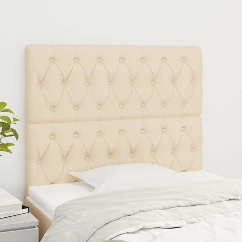 vidaXL Tête de lit Crème 90x7x118/128 cm Tissu (1/5)