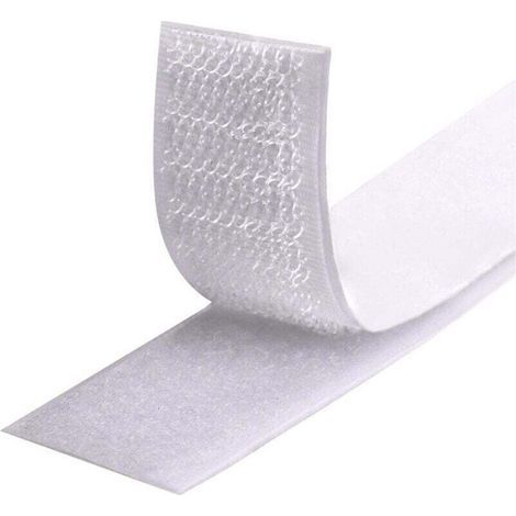 8 m Klebeband, Klettverschluss, selbstklebendes Klettband für alle Montagearten, 20 mm Bilderrahmen (weiß) (1/5)