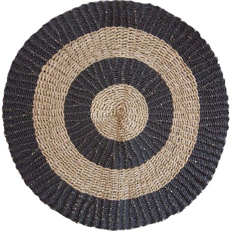 Jonc de mer rond noir et beige - Cercles - 1m- Vendu par 1 (1/2)