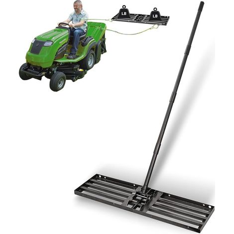 Râteau niveleur de pelouse 24x87cm,Rateau nivellement avec Manche réglable de 172,5cm pour niveler la pelouse,Terre,l'herbe et Le Sable dans Les Jardin,Les Cour arrière et Les Terrain de Golf (1/3)