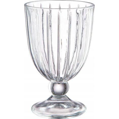 Copa de cristal con pie, transparente, estriada, 310 ml, 1 pieza, Venus (1/3)