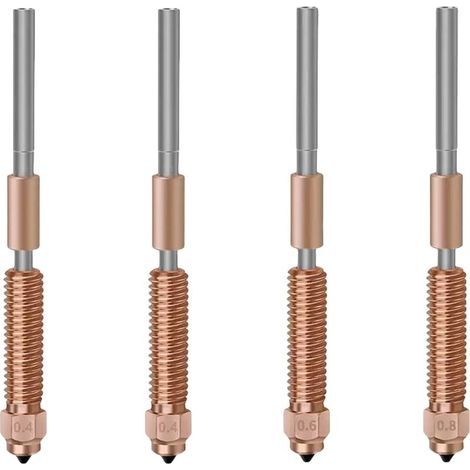 Set of 4 quick-change nozzles for K1C and Ender 3 V3 3D printers, hardened steel and titanium alloy tip for K1 SE and Ender 3 V3 Plus (1/5)