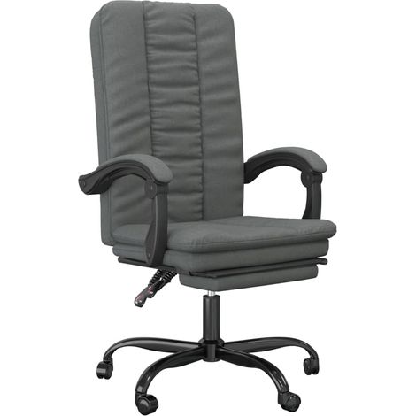 Maison Exclusive - Silla de oficina reclinable de tela gris oscur