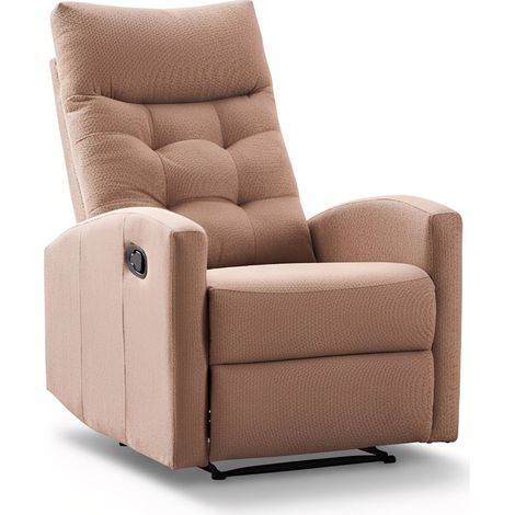 Marvin Poltrona Relax Reclinabile Manuale con Poggiapiedi Solena, Schienale Regolabile Seduta Ergonomica in Tessuto per Arredo Salotto, Soggiorno e Ufficio Tortora