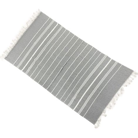 Serviette de plage turque extra large (grise), 100 % coton, séchage rapide, très absorbante (1/5)