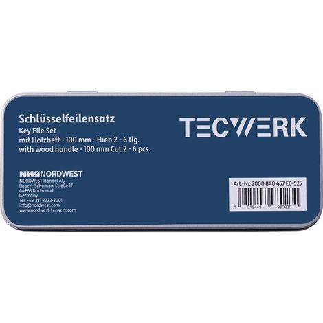 TECWERK Schlüsselfeilensatz DIN 7283 A-F L.100mm Hieb 2 TECWERK (1/4)