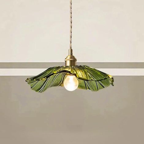 Suspension Vintage LED Verre Vert Fleur Lustre Lampe Suspendue Maison Intérieur Porche éclairage Luminaires E27 Ampoule 1.5m Fil Lampes Réglables (1/5)