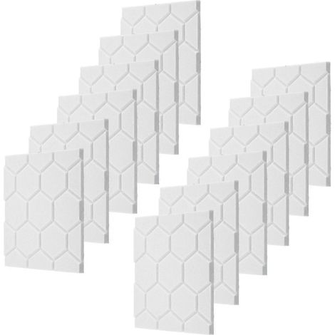 Panneaux acoustiques, panneaux muraux insonorisants, autocollants, blanc, paquet de 12 (1/5)