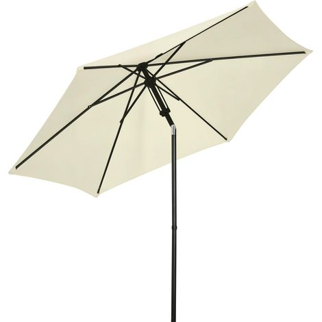Parasol de jarden 2,7 x 2,5 m, polyester et métal, toile enclenable, beige et noir, parfait pour profiter de l'ombre et de la protection solaire dans votre jardin, sur votre balcon ou à la plage (1/5)