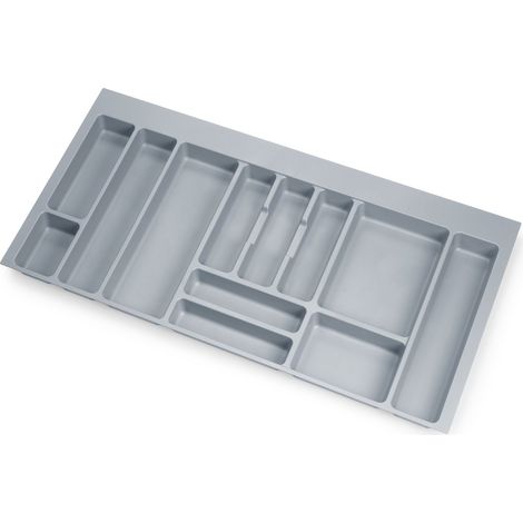 Emuca Optima Besteckhalter für Universalschublade, 1.000-mm-Modul, Kunststoff, Grau