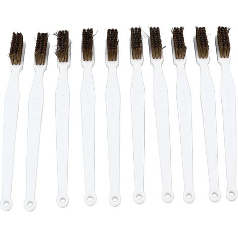 Ortviai Brosse en laiton pour nettoyeur de buse d'imprimante 3D – Lot de 10, manche incurvé antidérapant, tête fine