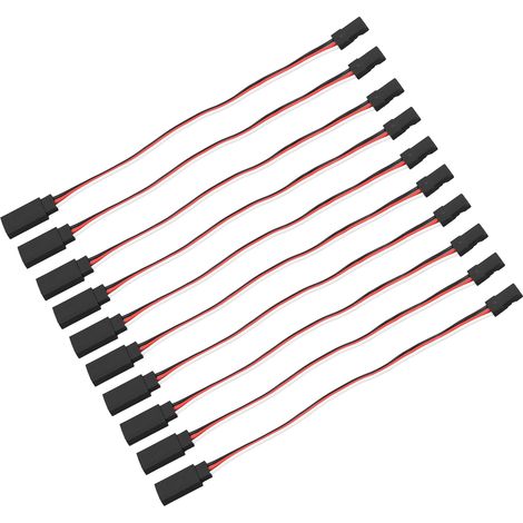 10 rallonges servo automobiles à 3 broches, âme en laiton, 150 mm, mâle-femelle (1/5)