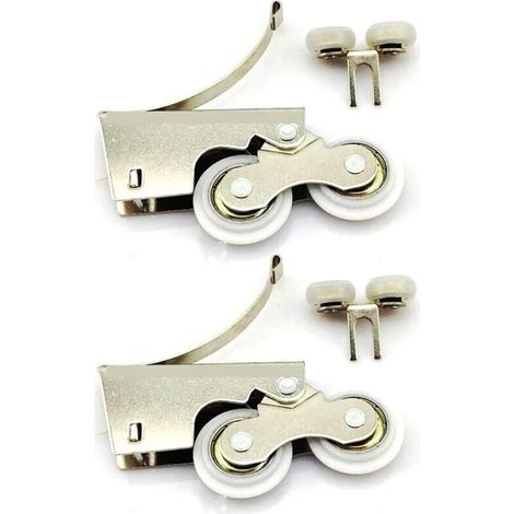 Poulie silencieuse en acier inoxydable/alliage de titane à deux roulettes pour porte de garde-robe coulissante (YQ-1038-Double -pair) (1/4)