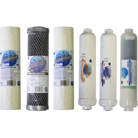Jeu de cartouches AQUAFILTER remplacement annuel pour système d'osmose inverse RO7, 6 pièces