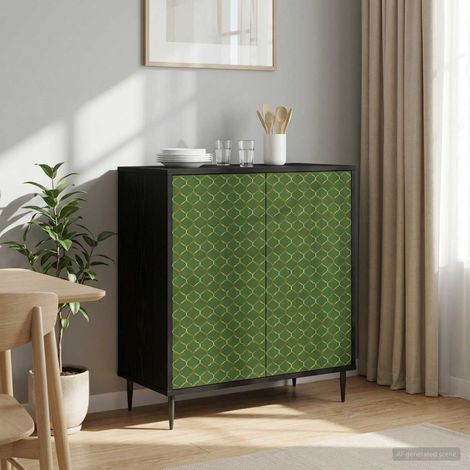 vidaXL Sideboard GELEEN Black Oak 69 x 33 x 76 cm Engineered Wood (1/5)