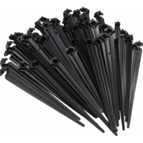 Supports de Tuyau Goutte à Goutte 4/7 mm Piquets de Fixation pour Irrigation et Micro-Arrosage de Jardin 50 Pièces
