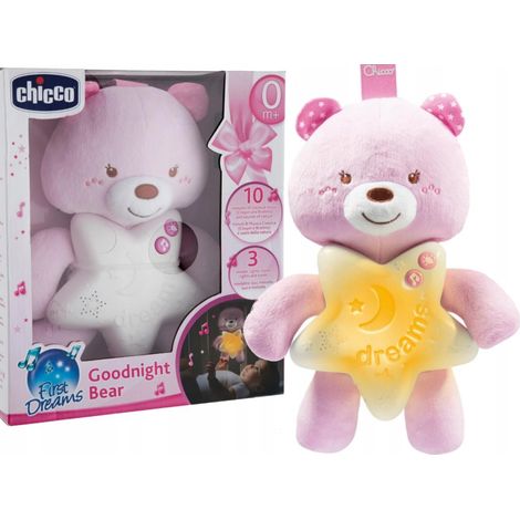 Oso de peluche rosa para la hora de dormir