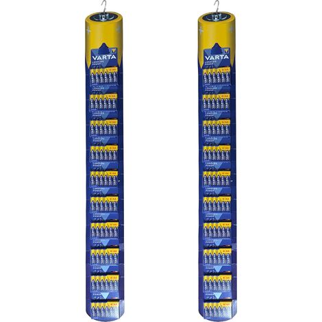 Pila alkalina longlife power aa - lr06, 10 blisters de 6 pilas / tira, total 120 pilas, 2 uds, 11 x 100 x 2 cm