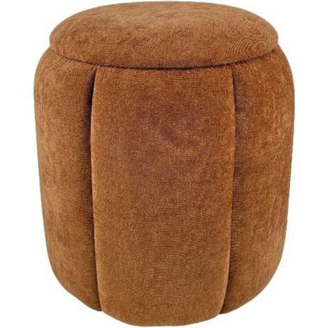 Amadeus - Pouf rond en velours rouille Ø36 cm Olivia (1/4)