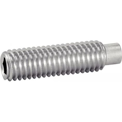 Vis à métaux sans-tête hexagonale creuse bout téton inox A2 DIN 915 8X10 boîte de 100 - ACTON - 622068X10