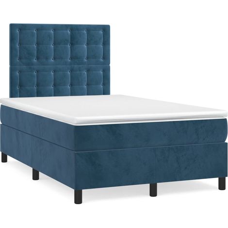 Sommier à lattes de lit avec matelas LED bleu foncé 120x190 (1/5)