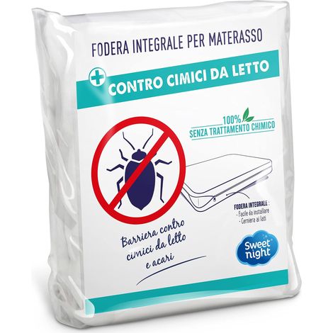 Sweet Night Fodera integrale per materasso matrimoniale 160x200 cm Anti cimice e antiacaro Silenzioso Chiusura a cerniera Senza trattamento chimico Spessore fino a 30 cm