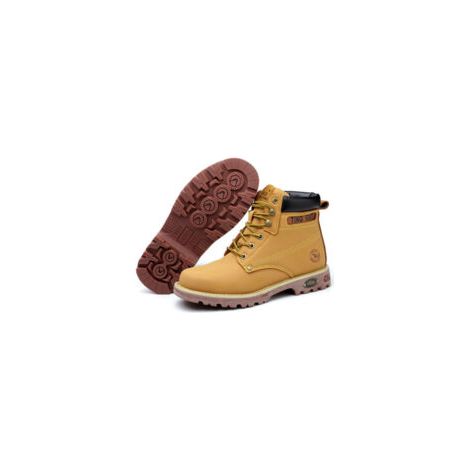 QORVA-Chaussures de sécurité hautes S3 Powerplant – Jaune – Pointure 41 – Tige en cuir nubuck résistant à l'eau – Semelle antiperforation en acier (1/4)