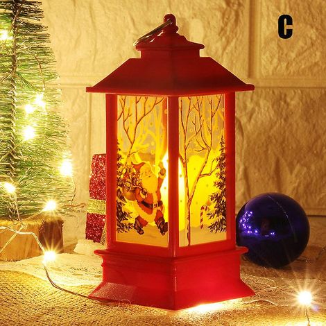 Kleine Weihnachtslaterne, Schreibtischlampe, festliche Tischdekoration für die Hausbar