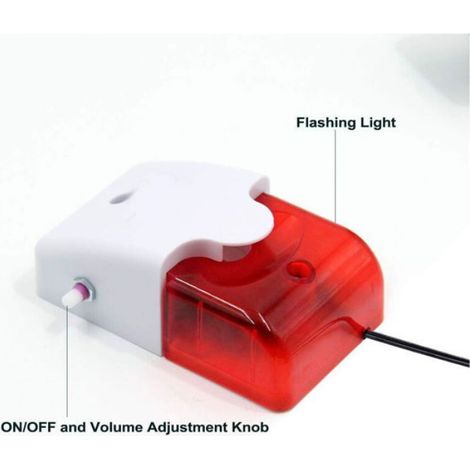 Alarme de niveau d'eau - - Détection haut/bas - Alarme stroboscopique rouge - 12V - Volume réglable (1/4)