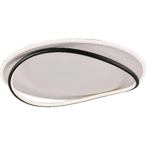 Plafoniera Moderna Cairns Plastica Nero Bianco Led 30W Dimmerabile (1/2)