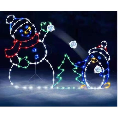 Christmas Window Silhouette Lights Decoration Lighted Snowflake and Snowman Christmas Window Lights with for Holiday Indoor Wall Door Glass Decorations (1/5)