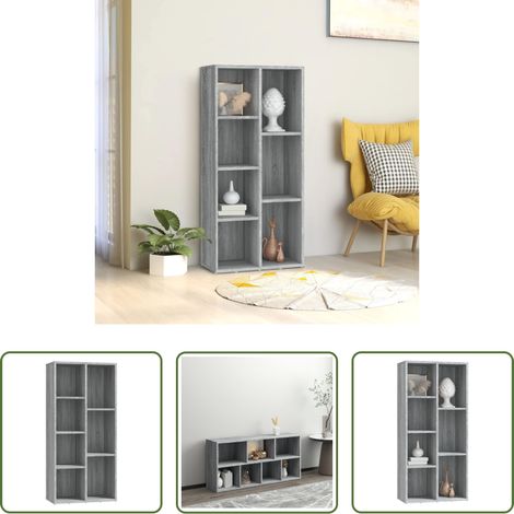 vidaXL Holzschrank - Bücherschrank Grau Sonoma 50x25x106 cm (1/5)