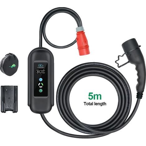 Chargeur EV Portable, Sortie de Puissance de 11KW, Courant Ajustable, 11KW, Type2 (1/5)