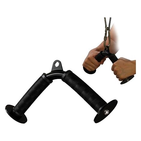 Barre V Triceps Poulie, Accessoire Triceps Tirage Vertical, Barre Triceps Équipement Gym Domicile, Poignées Antidérapantes Caoutchouc, Accessoire Machine Câbles (1/5)