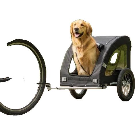 Hundebike-Anhänger, strapazierfähiger Stoff, einfache Montage, schwarz (1/2)