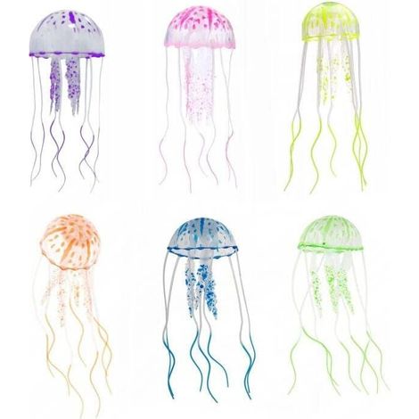 Décorations de méduses artificielles en silicone Ulisem pour aquariums (1/4)